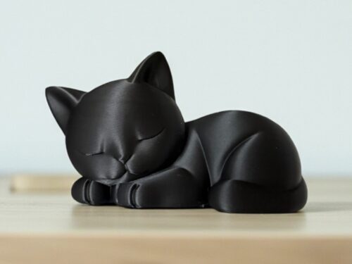 Adorable Sleeping Kitten Cute Cat Figurine