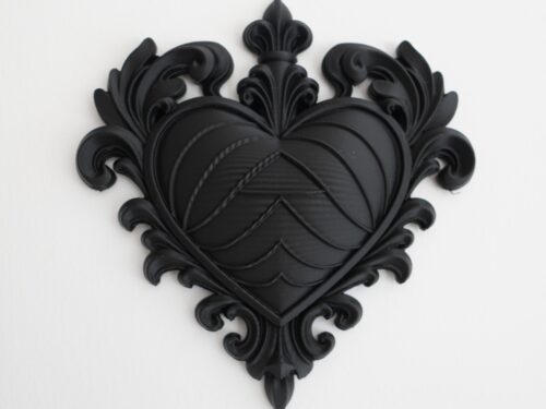 Dark Gothic Heart Wall Plaque  Baroque Style Decor