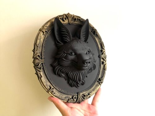 Gothic Fox Oval Frame Gothic Wall Decor