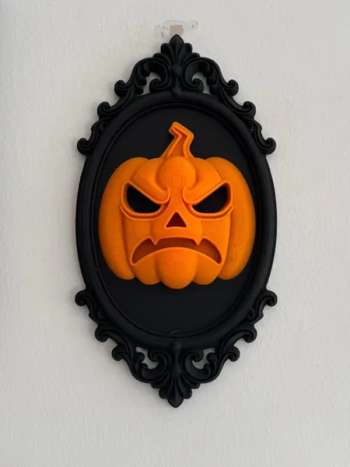 Angry Pumpkin Gothic Wall Plaque