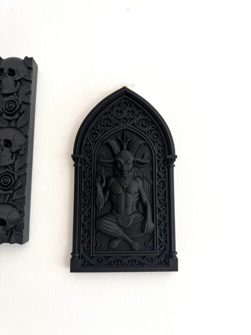 Gothic Baphomet Plaque, Dark Decor Wall Art