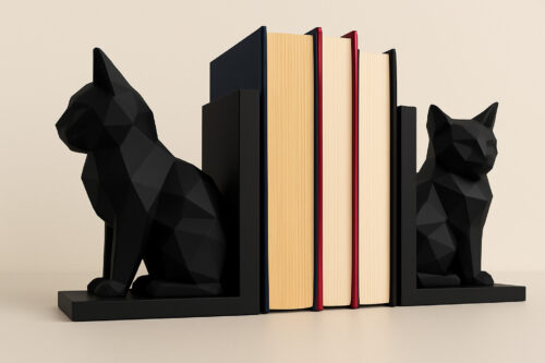 Geometric Cat Bookend