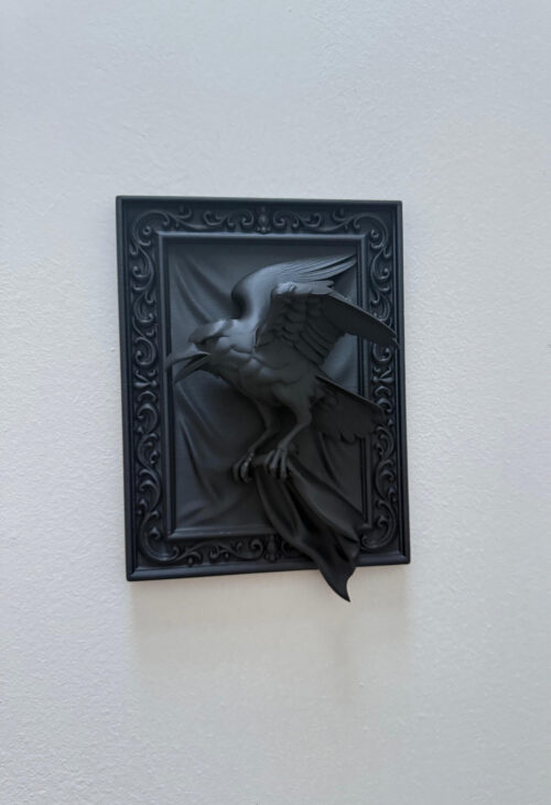 Gothic Raven Frame Ornate Decor for Dark Altars